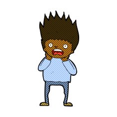 comic cartoon man panicking N10