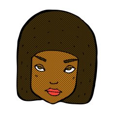 comic cartoon annoyed female face N2
