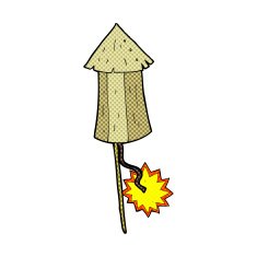 comic cartoon old wooden firework N2