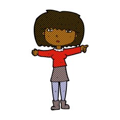 comic cartoon girl pointing N4
