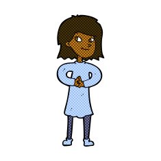 comic cartoon happy woman N42