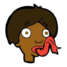 comic cartoon head sticking out tongue N2