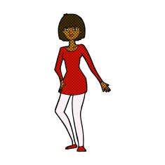 comic cartoon woman in dress N8