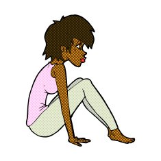 comic cartoon woman sitting N4