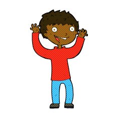 comic cartoon excited boy N21