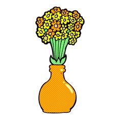 comic cartoon old glass vase N2
