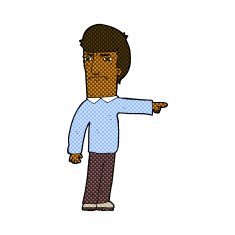 comic cartoon man pointing N35
