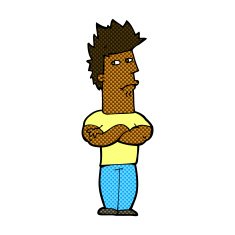 comic cartoon man sulking N2