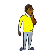 comic cartoon curious man N11