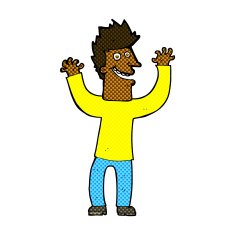 comic cartoon excited man N11