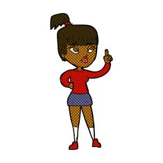 comic cartoon attractive girl with idea N2