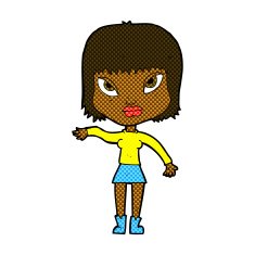 comic cartoon woman making gesture N2