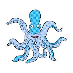 comic cartoon giant octopus N2