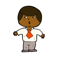 comic cartoon shocked boy N5