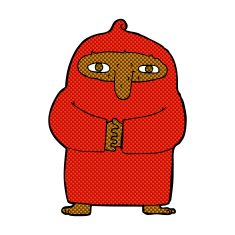 comic cartoon monk in robe N2