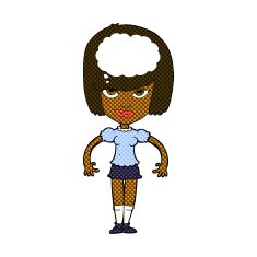 comic cartoon woman with idea N49