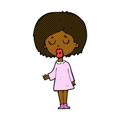 comic cartoon woman explaining her point N8