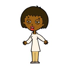 comic cartoon tired woman N6