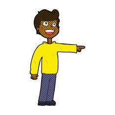 comic cartoon man pointing and laughing N6