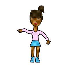 comic cartoon woman making dismissive gesture N4