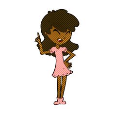 comic cartoon girl making point N2