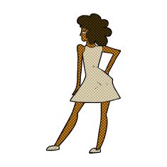 comic cartoon woman posing in dress N8