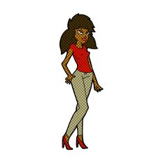 comic cartoon pretty woman N47