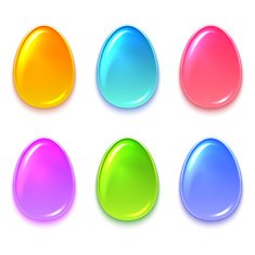 Vector set of cartoon color eggs for Easter