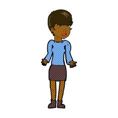comic cartoon confused woman N17