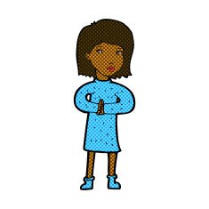 comic cartoon calm woman N2