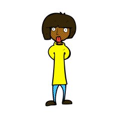 comic cartoon curious woman N10