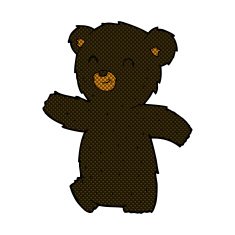 cute comic cartoon black bear N9