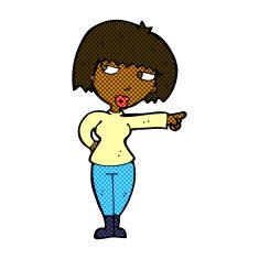 comic cartoon annoyed woman pointing N2