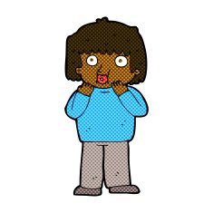 comic cartoon worried boy N6