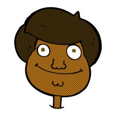 comic cartoon happy boy's face N4