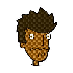 comic cartoon nervous man N23