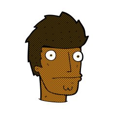 comic cartoon nervous man N24