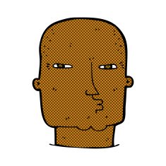 comic cartoon bald tough guy N4