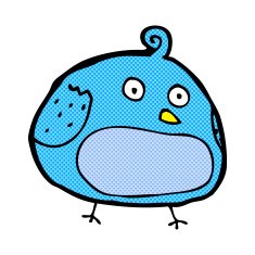 comic cartoon fat bird