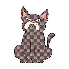 comic cartoon grumpy little dog N2