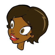 comic cartoon pretty female face N16