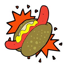 comic cartoon hotdog N2
