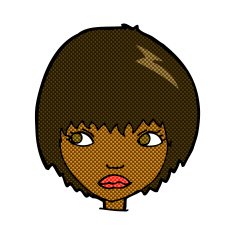 comic cartoon unhappy girl N4
