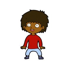comic cartoon excited boy N22