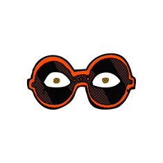 comic cartoon eyes in dark glasses
