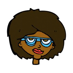 comic cartoon woman wearing spectacles N8