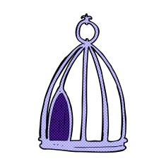 comic cartoon bird cage N2