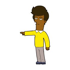 comic cartoon pointing man N14