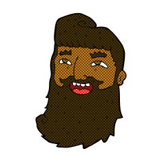 comic cartoon laughing bearded man N2