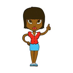 comic cartoon pretty girl with idea N6